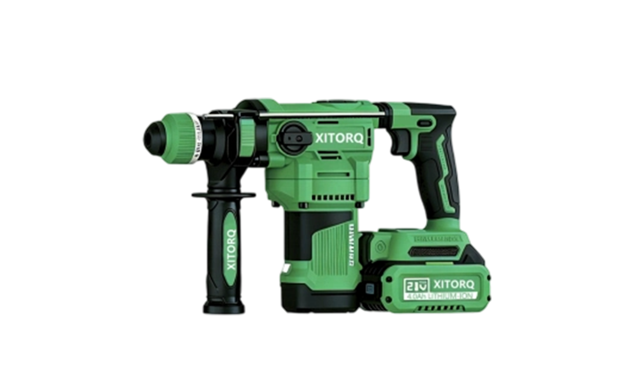 XJ.728 21V lithium-iontové vysokomagnetické bezkomutátorové rotační kladivo (Heavy-Duty) — 2,8J energie nárazu pro tvrdé materiály